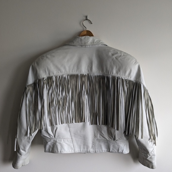 White leather motorcycle jacket - Picture 2 of 4